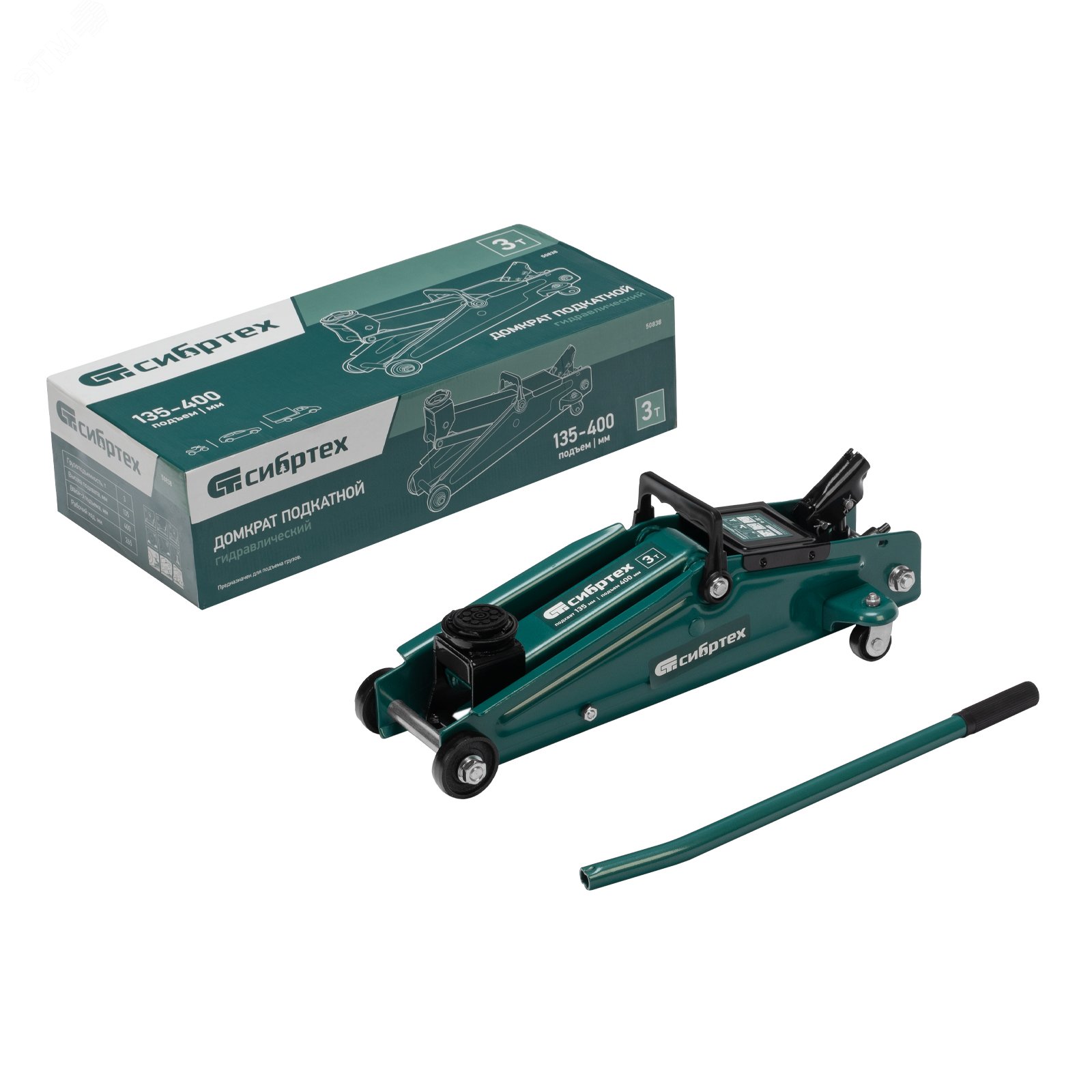 Изображение товара Домкрат гидравлический подкатной, 3 т, 135-400 мм (шт)