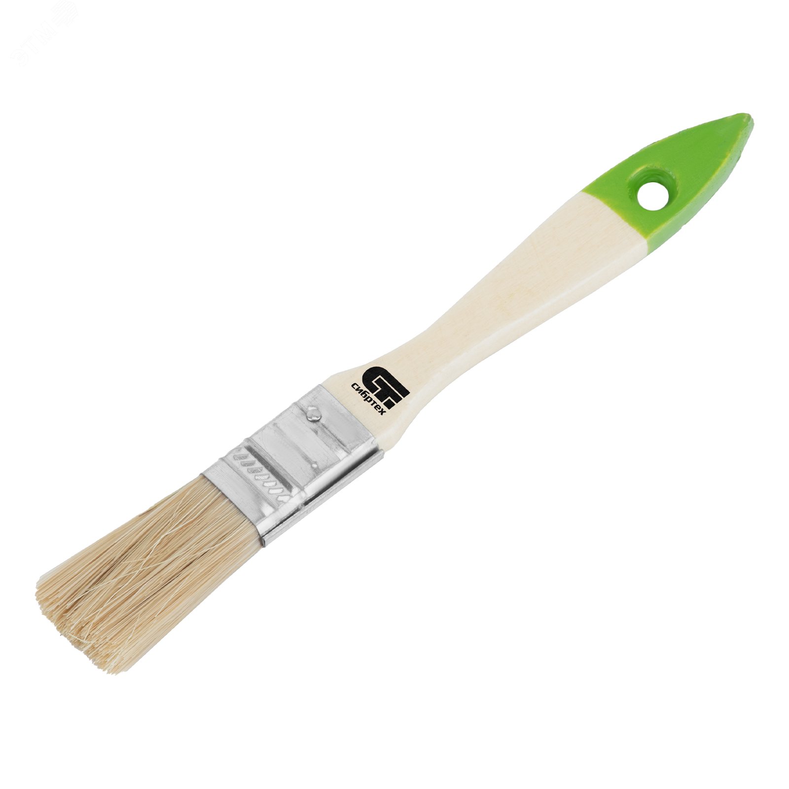 Изображение товара Кисть плоская 20 мм, натуральная щетина, деревянная ручка (шт)