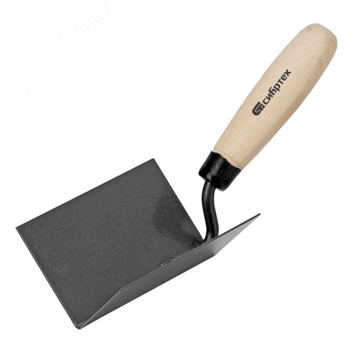 Изображение товара Кельма угловая, 110 х 75 х 75 мм, стальная, для внутренних углов, буковая ручка (шт)