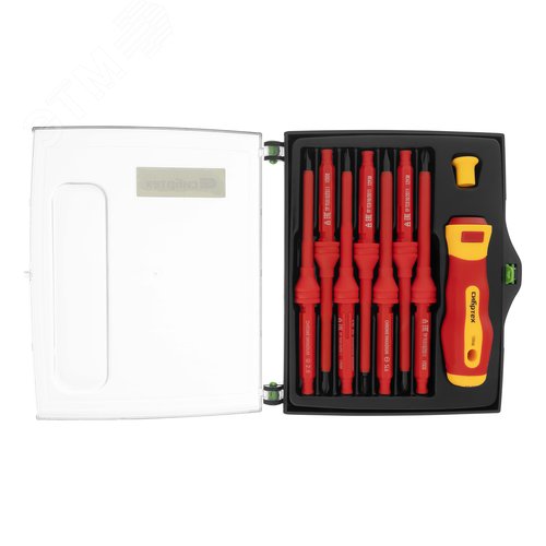 Отвертка диэлектр. до 1000 В, 9 пред. 7 жал, PH + SL + Torx + SP + TW, CrV, 2к рукоятка - фото 2