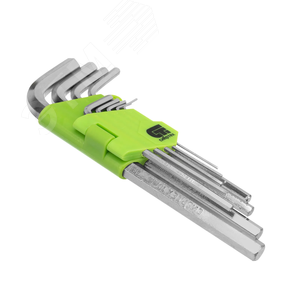 Набор ключей имбусовых HEX, 1,5–10 мм, 45x, закаленные, 9 шт., удлиненные , никель - фото 2