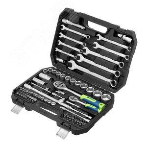 Набор инструментов, 1/2, 1/4, пластиковый кейс, 82 предмета - фото 1