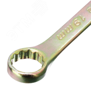 Ключ комбинированный, 19 мм, желтый цинк - фото 3