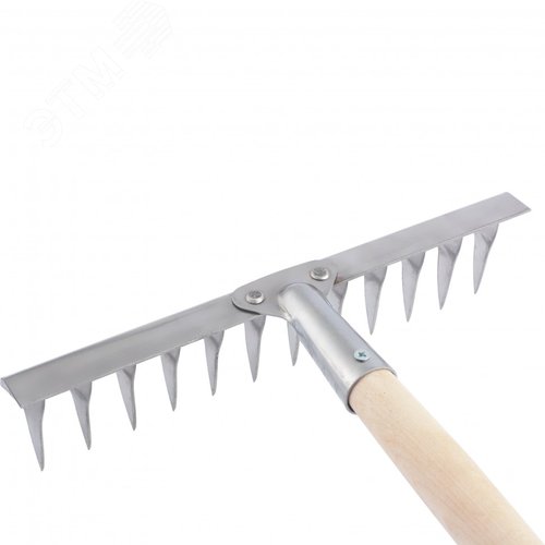 Изображение товара Грабли, нержавеющая сталь, 290х1300 мм, 12 витых зубьев, деревянный черенок, Россия (шт)