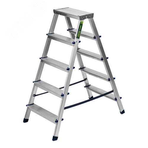 Изображение товара Стремянка двусторонняя 5ст., алюминиевая, Россия (шт)