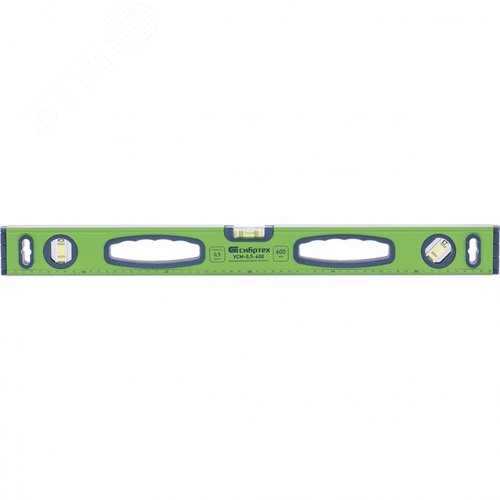 Изображение товара Уровень алюминиевый УСМ-0,5-1200, фрезерованный, 3 глазка, магнитный, рукоятки, 1200 мм (шт)