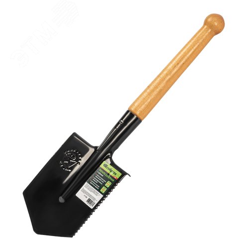 Изображение товара Лопата саперная, 150х180х510 мм, деревянный черенок, с зубьями, Россия (шт)