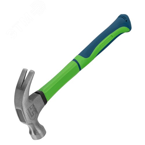 Изображение товара Молоток-гвоздодер,450г, фибергласовая обрезиненная рукоятка (шт)