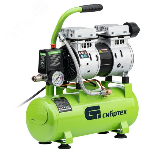 Компрессор безмаслянный малошумный МБ 750/10,750 Вт, 10 л, 150 л/мин - фото 1