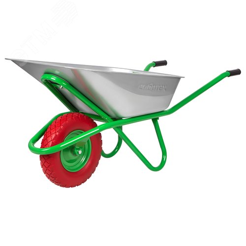 Изображение товара Тачка садово-строительная с PU колесом, грузоподъемность 180 кг, объем 90 л (шт)