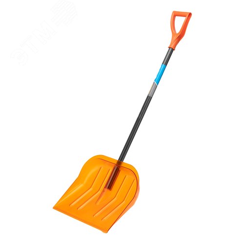 Изображение товара Лопата для уборки снега поликарбонат, 465х410х1390 мм, стальной черенок, усиленная// Сибртех (шт)