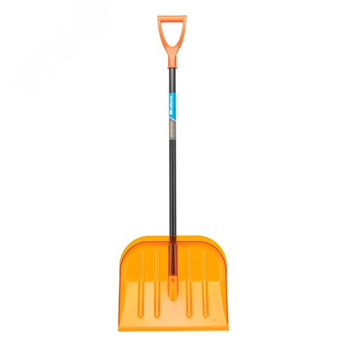 Лопата для уборки снега поликарбонат, 465х410х1390 мм, стальной черенок, усиленная// Сибртех - фото 2