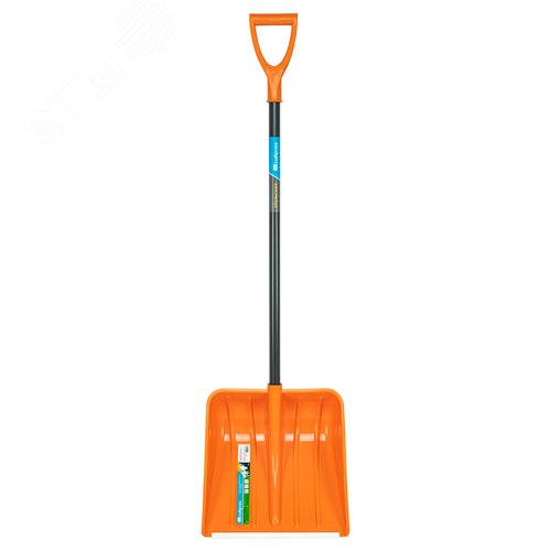Лопата для уборки снега пластиковая, 400х405х1380 мм, стальной черенок, усиленная// Сибртех - фото 2