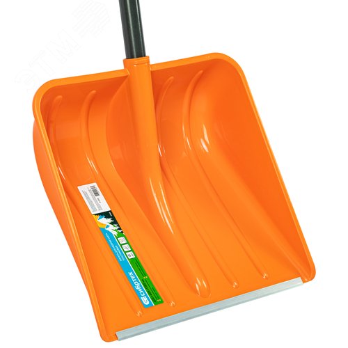 Лопата для уборки снега пластиковая, 400х405х1380 мм, стальной черенок, усиленная// Сибртех - фото 4