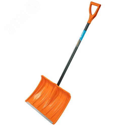 Лопата для уборки снега пластиковая, 490х370х1350 мм, стальной черенок, усиленная// Сибртех - фото 1
