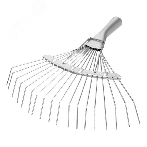 Изображение товара Грабли веерные стальные, 350 мм, 18 круглых зубьев, оцинкованные, без черенка, Россия (шт)