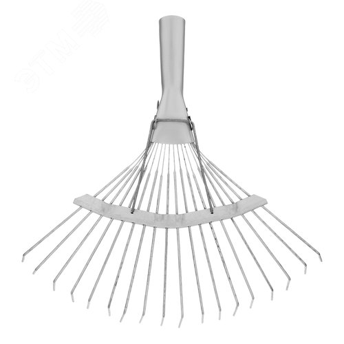 Грабли веерные стальные, 350 мм, 18 круглых зубьев, оцинкованные, без черенка, Россия - фото 2