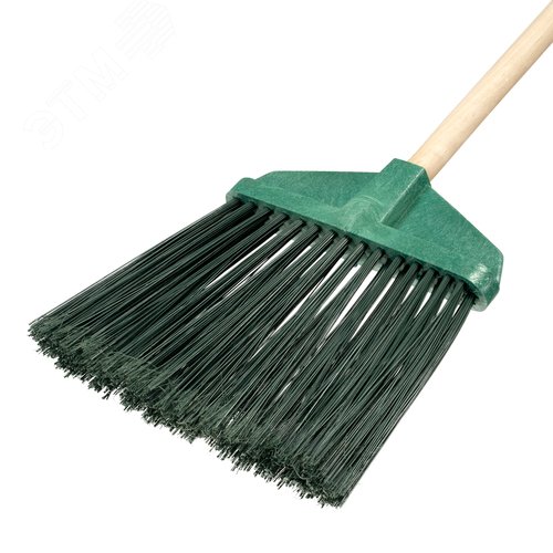 Метла полипропиленовая, 345х200х1420 мм, веерная распушенная, деревянный черенок, Россия - фото 3