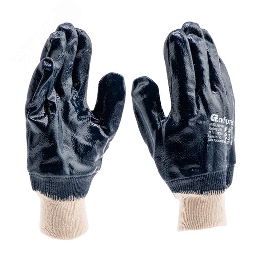 Изображение товара Перчатки трикотажные с обливом из бутадиен-нитрильного каучука, манжет, L (пар)