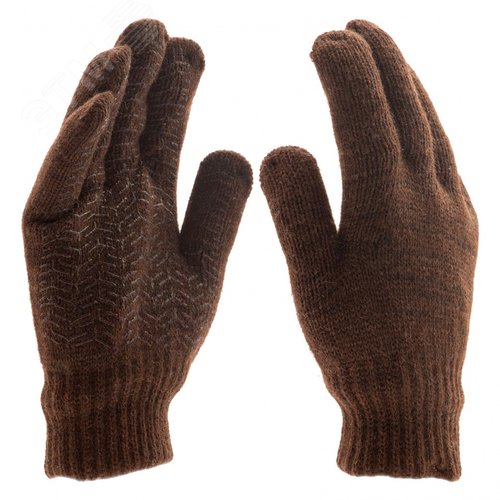 Изображение товара Перчатки трикотажные, двойные, верблюжья и овечья шерсть, ПВХ покрытие, (пар)