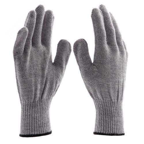 Изображение товара Перчатки трикотажные, акрил, цвет: серое мулине, оверлок, (пар)