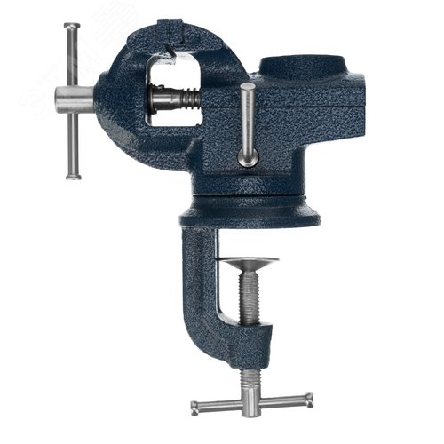 Изображение товара Тиски слесарные, настольные, поворотные, ширина рабочих губок 50 мм, наковальня (шт)