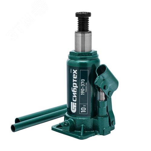Домкрат гидравлический бутылочный, 10 т, 190-370 мм - фото 1
