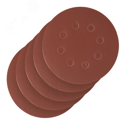 Изображение товара Круг абразивный на ворсовой подложке под 'липучку', перфорированный, P 320, 125 мм, 5 шт. (шт)