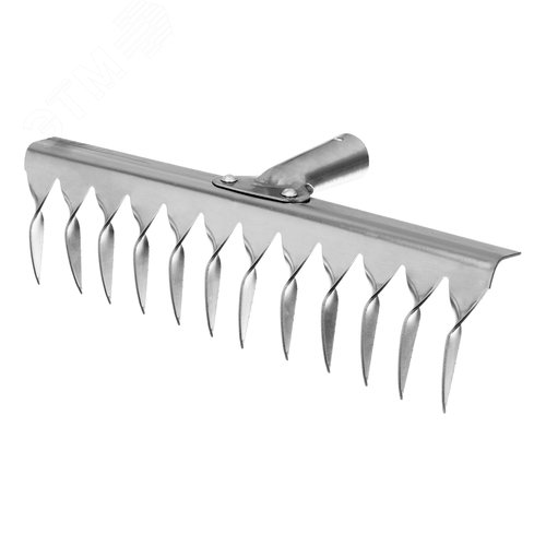 Изображение товара Грабли, нержавеющая сталь, 290 мм, 12 витых зубьев, без черенка, Россия (шт)