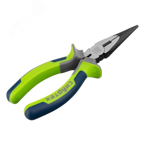 Длинногубцы прямые,160 мм, фосфатирование, трехкомпонентные рукоятки - фото 2