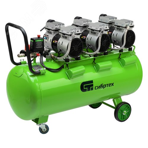 Изображение товара Компрессор безмаслянный малошумный МБ 2250/100, 2250 Вт, 100л, 400 л/мин (шт)