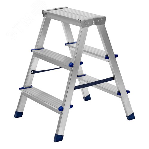 Изображение товара Стремянка двусторонняя 3ст., алюминиевая, Россия (шт)
