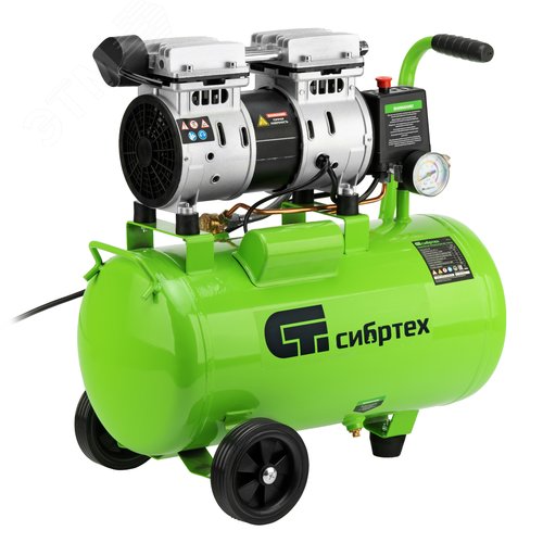 Изображение товара Компрессор безмаслянный малошумный МБ 1100/24,1100 Вт, 24 л, 170 л/мин (шт)