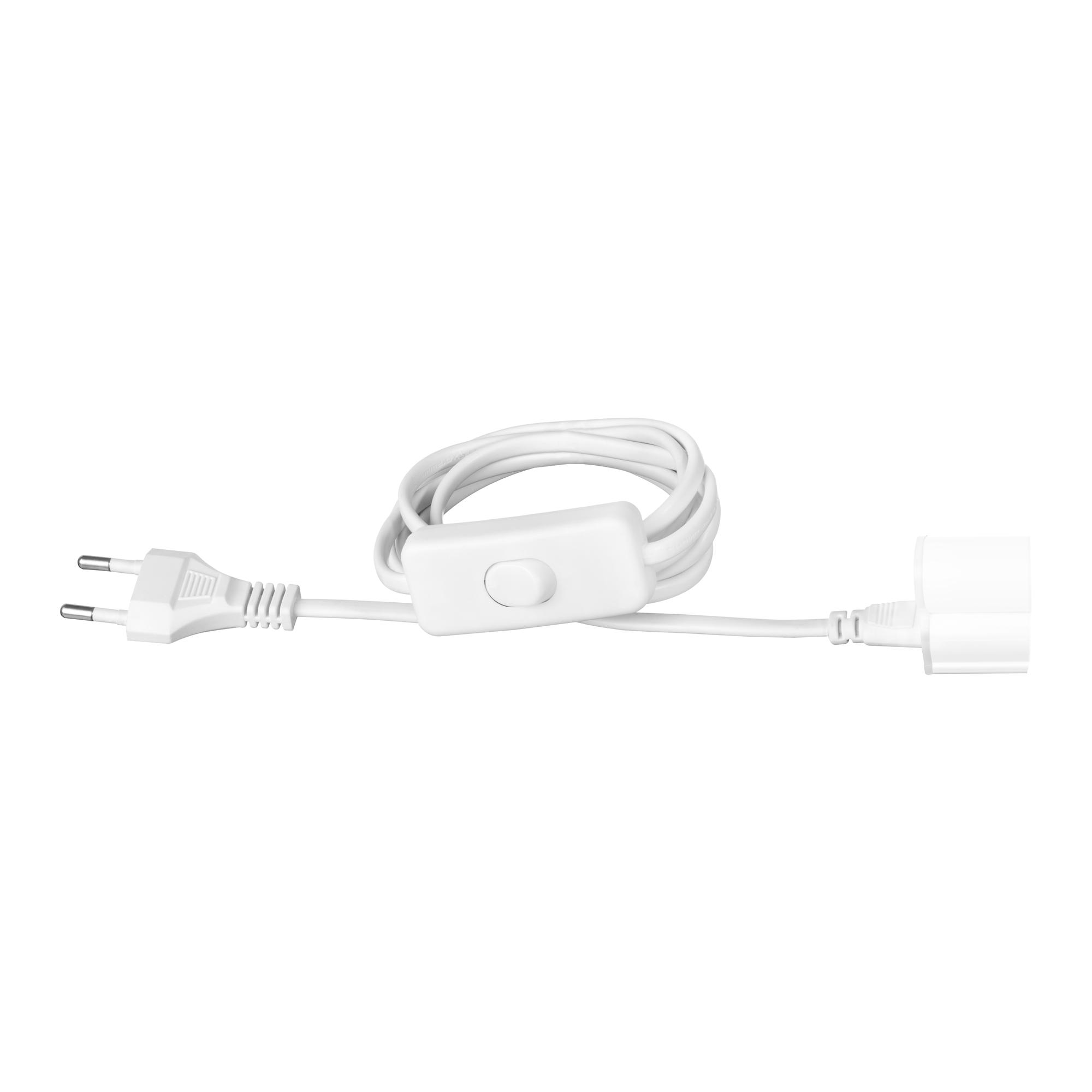 Шнур питания, с выключателем, для светодиодных светильников T5, 1.5м, 2А, белый