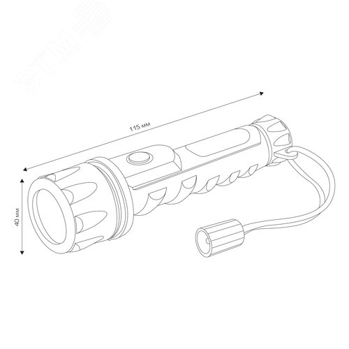 Фонарь ручной, на батарейках, ремешок в комплекте, 2хАА, IP44,, Ritter - фото 9