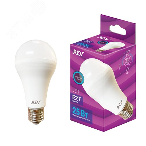 Лампа светодиодная, груша, A70, 25Вт, E27, 6500K, 2000Лм, 230В - фото 2