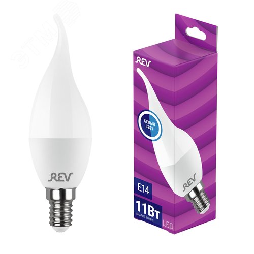 Лампа светодиодная, свеча на ветру, FC37, 11Вт, E14, 4000K, 880Лм, 230В - фото 2