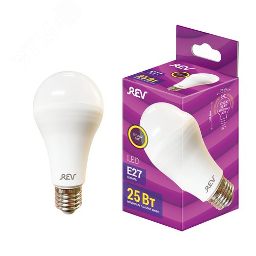 Лампа светодиодная, груша, A70, 25Вт, E27, 2700K, 2000Лм, 230В - фото 2