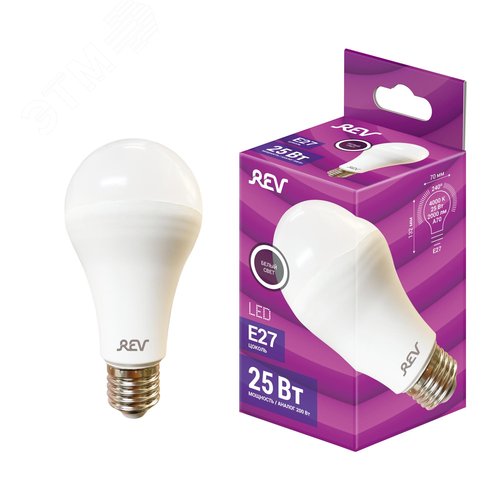 Лампа светодиодная, груша, A70, 25Вт, E27, 4000K, 2000Лм, 230В - фото 2