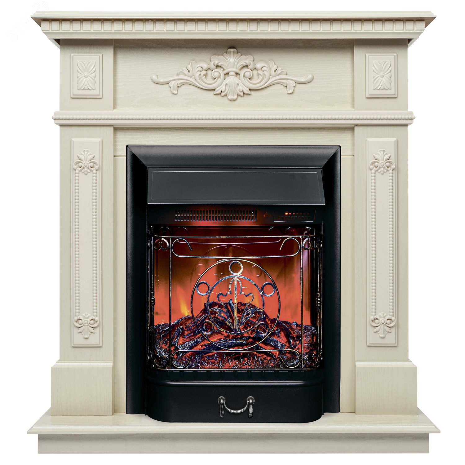 Изображение товара Электрический каминокомплект напольный с дистанционным управлением 970/890/365 1500 Вт белый