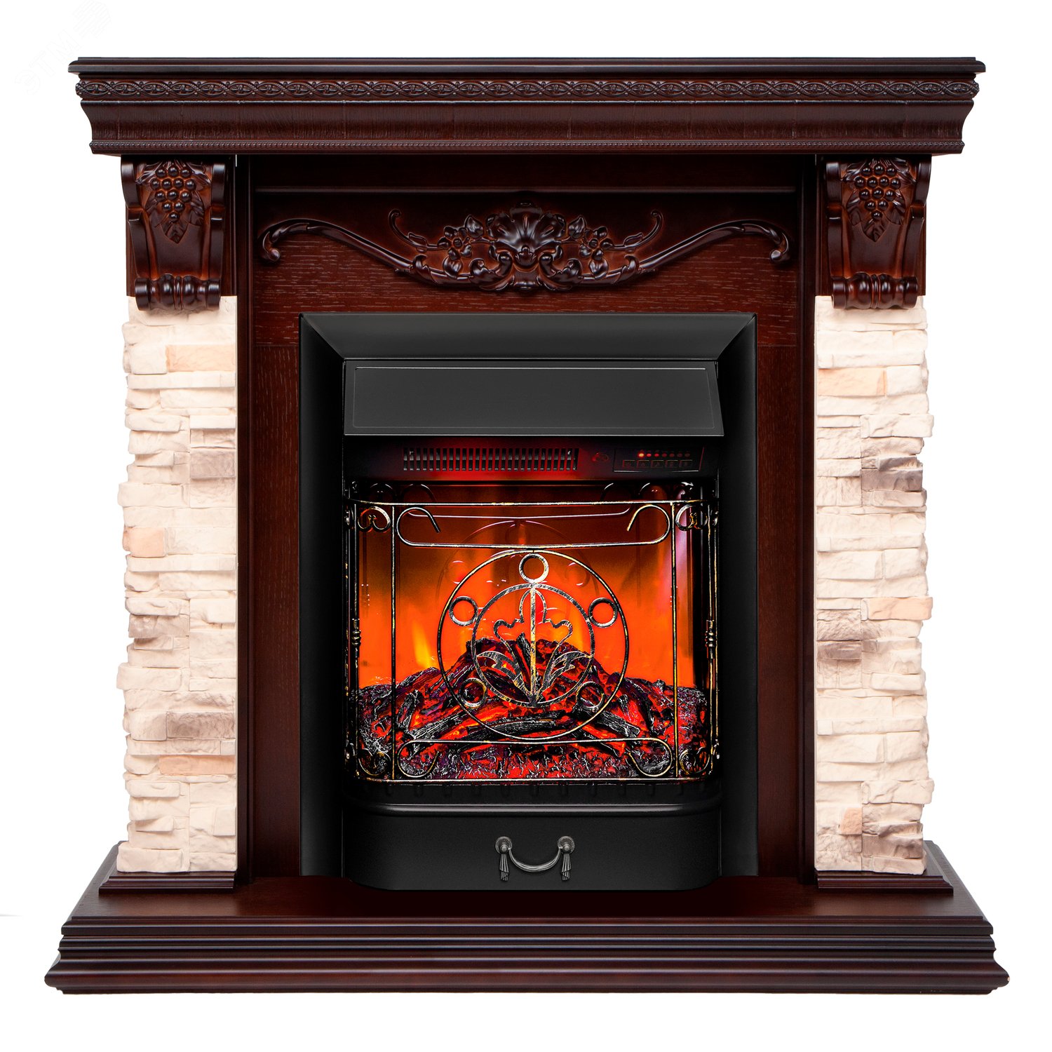 Изображение товара Каминокомплект напольный дистанционное управление 970/995/375, 1500 Вт цвет античный орех (Комплект)