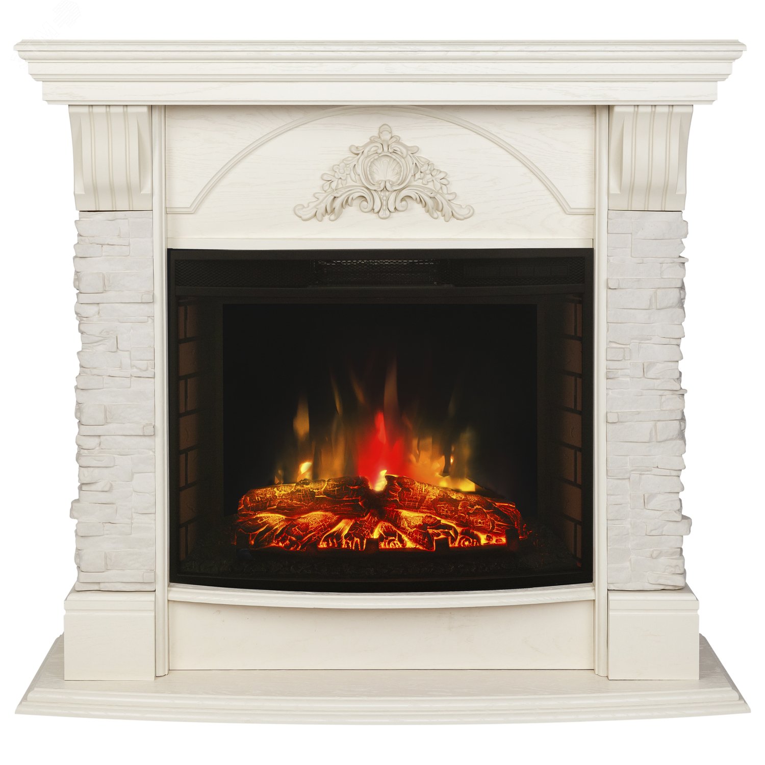 Изображение товара Каминокомплект напольный дистанционное управление 985/1080/400, 1500 Вт цвет белый (Комплект)