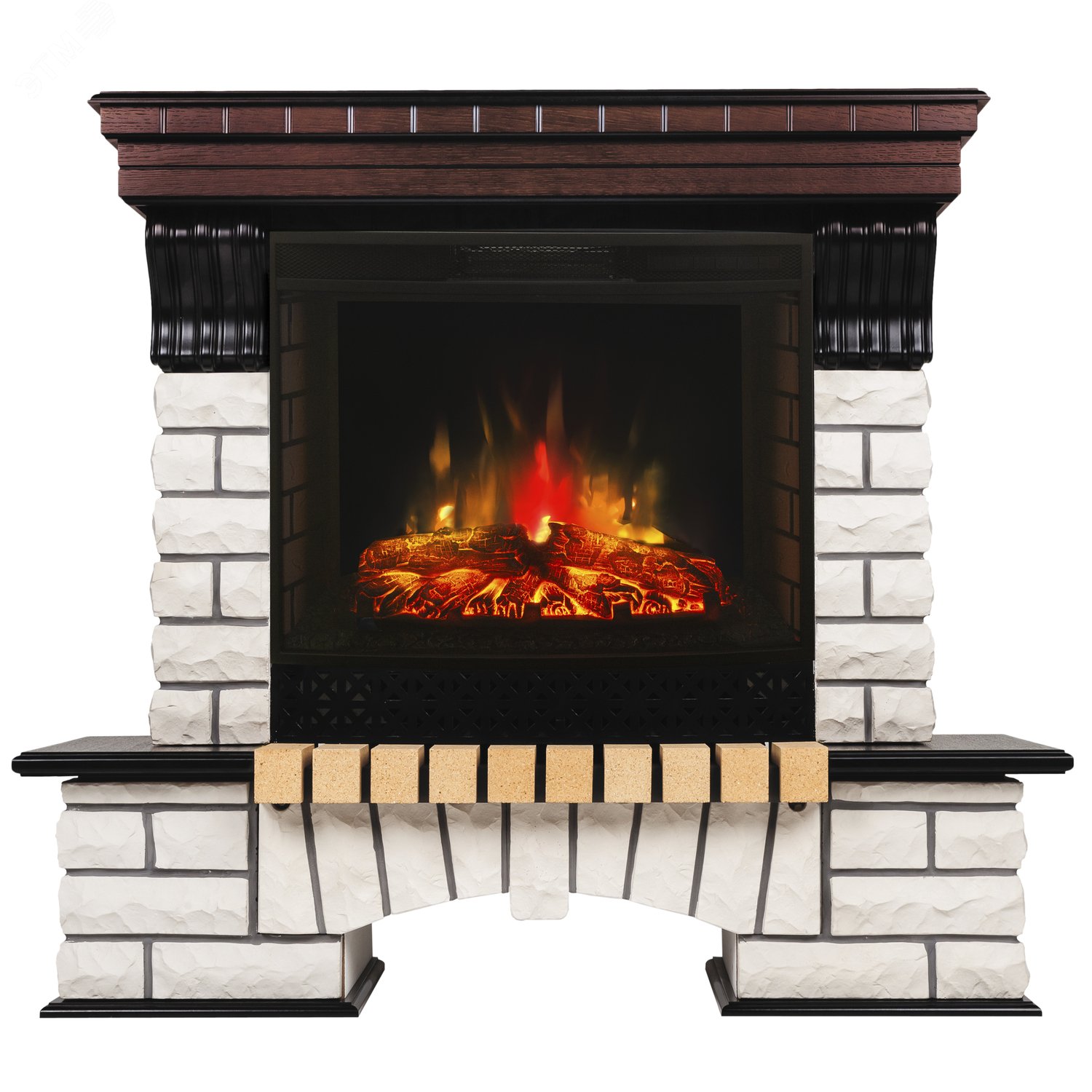 Изображение товара Каминокомплект напольный дистанционное управление 1085/1200/435, 1500 Вт цвет античный дуб (Комплект)