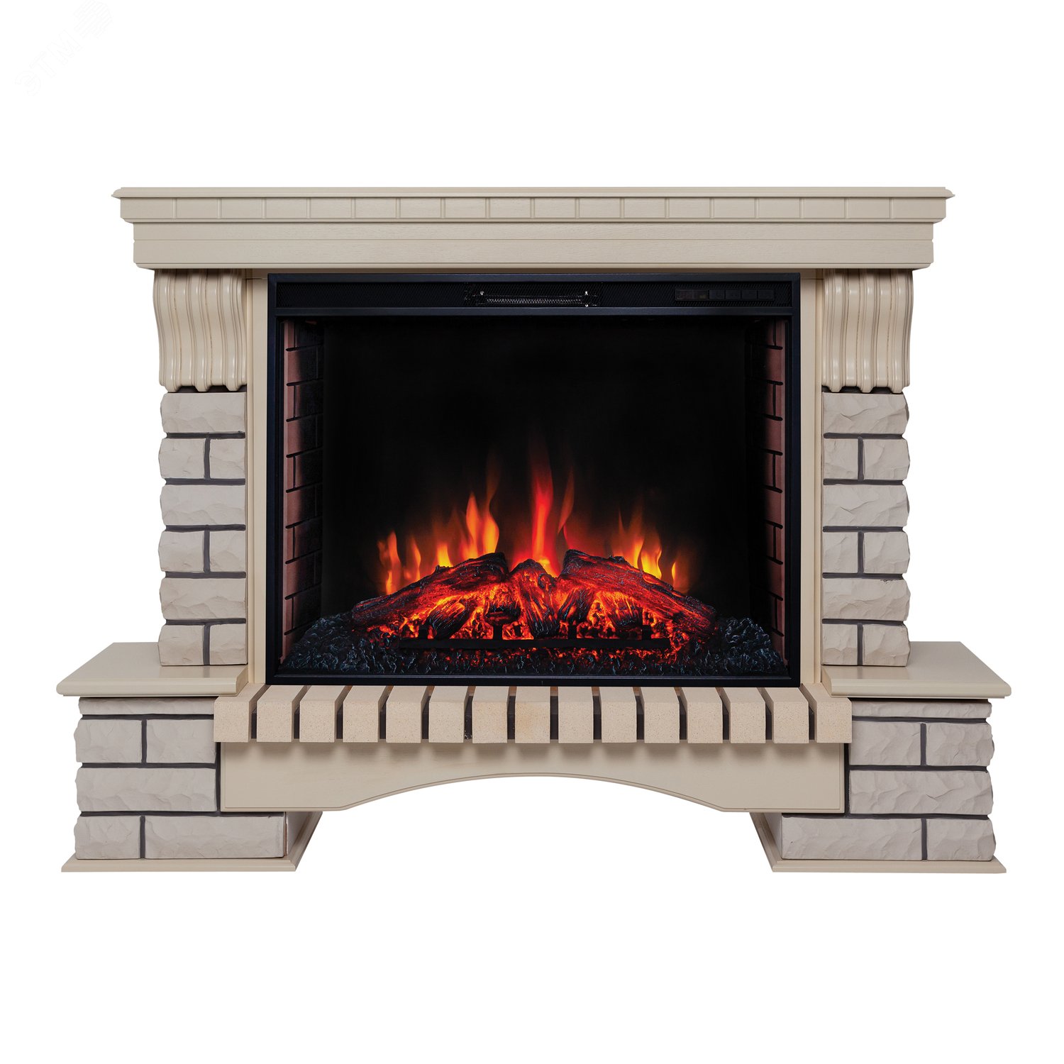 Изображение товара кеминокомплект напольный с дистанционным управлением 1090x1490x430 белый дуб