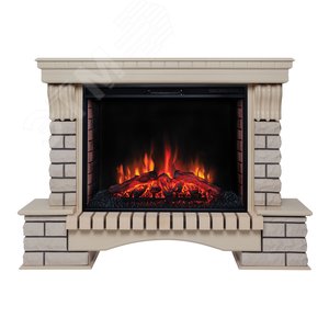Изображение товара Каминокомплект напольный дистанционное управление 1090/1490/430, 1700 Вт цвет белый дуб (Комплект)