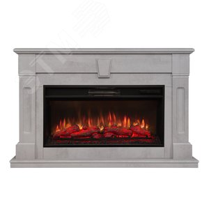 Изображение товара Каминокомплект напольный дистанционное управление 900/1400/350, 1600 Вт цвет белый камень (Комплект)