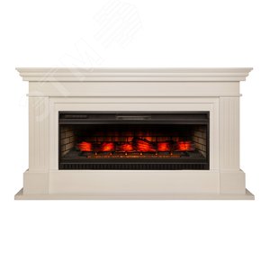 Изображение товара Каминокомплект напольный дистанционное управление 905/1640/360, 1500 Вт цвет белый дуб (Комплект)