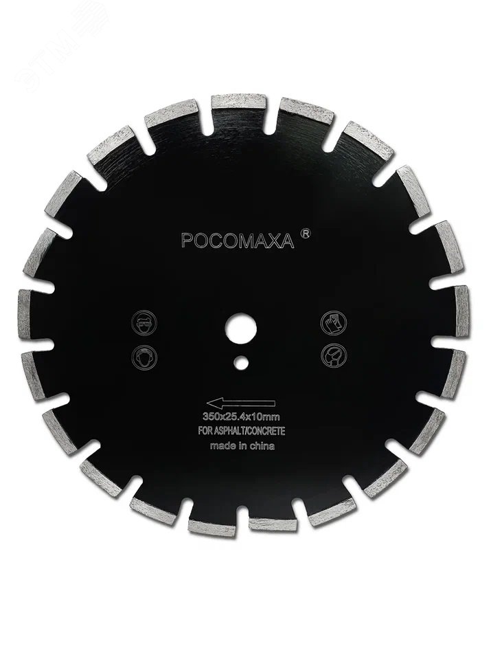 Изображение товара Диск отрезной алмазный по асфальту бетону и камню 350 мм 3 мм Росомаха