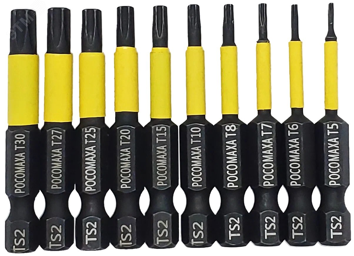 Изображение товара Набор магнитных ударных бит TORX длинной 50 мм T5хT6хT7хT8хT10хT15хT20хT25хT27хT30 (шт)