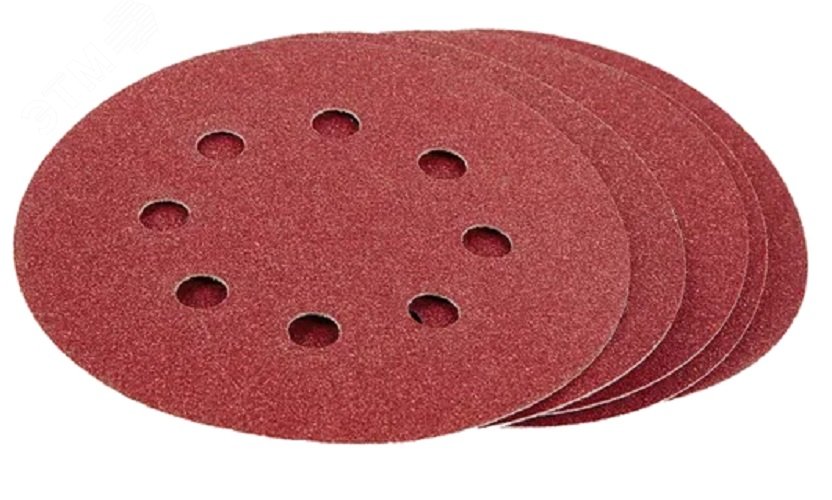 Изображение товара Круг шлифовальный перфорированный 8 отверстий 125 мм зерно 600 комплект 5 шт